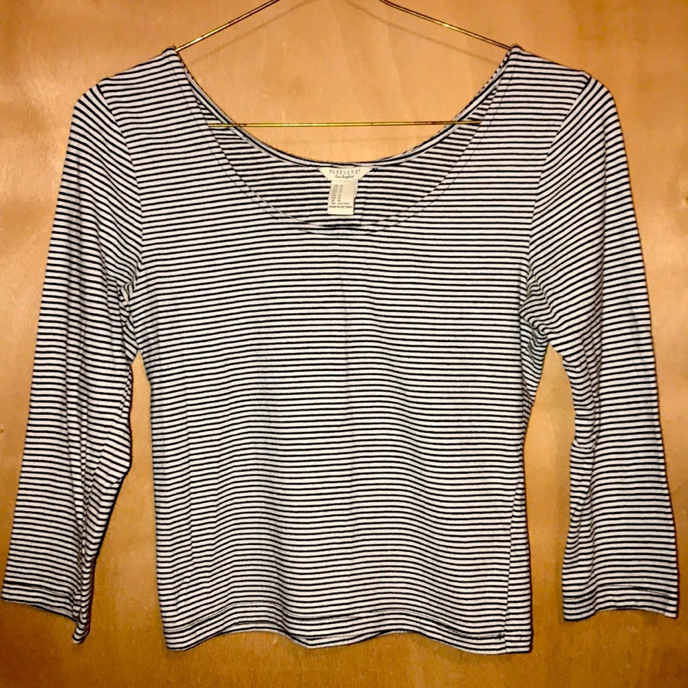 Forever 21 Pin Stripe Crop Top